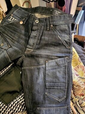 G-Star RAW 3301 5204 Cargo Denim Jeans Blue